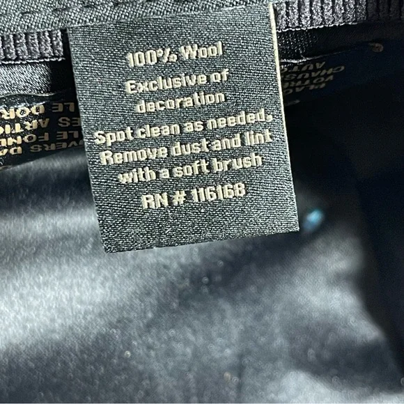 Eric Javits New York Black 100% Wool Wide Brim Fedora Hat Water Repellent L/XL - Picture 11 of 13